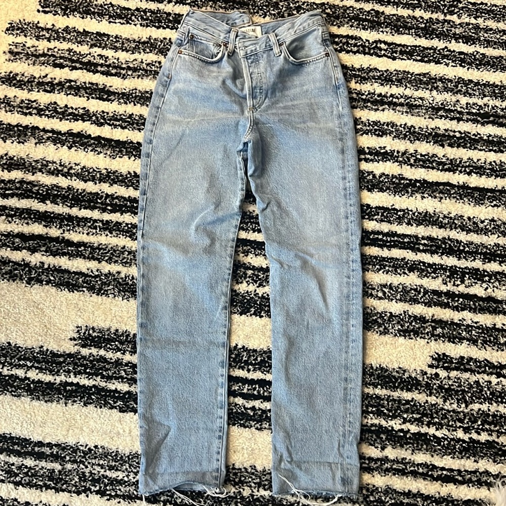 New Agolde Criss Cross High Rise Straight Leg Jeans in Dimension Size 25